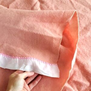 Twin size vintage pink wool blanket